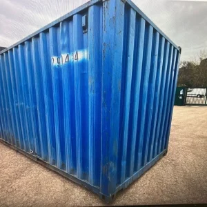Container 20 pieds d’occasion bleu – vue extérieure, modèle étanche pour stockage