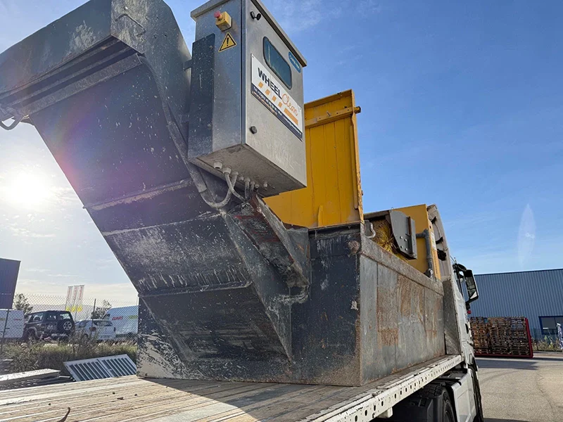 Lave-roues GEOWEEL compact d’occasion – vue latérale du modèle avec rampe de jets